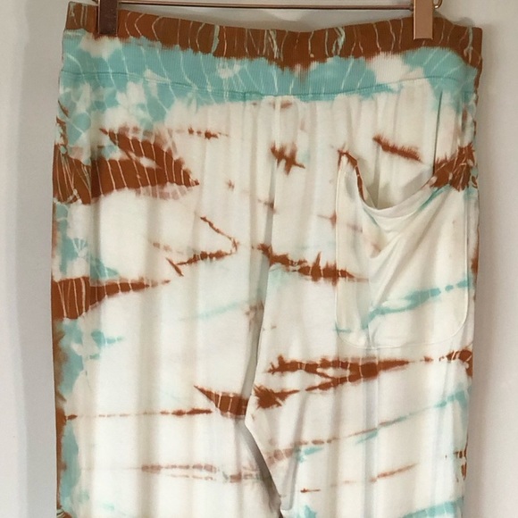 YOUNG FABULOUS & BROKE Aqua/Rust TIE DYE 2PC JOGGER LOUNGE SET | Size M - Picture 14 of 16